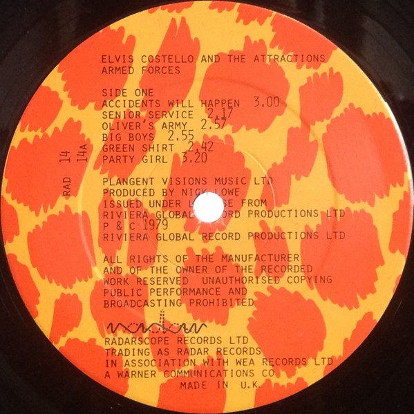 Elvis Costello & The Attractions - Armed Forces | Radar Records (RAD 14) - 4 Elvis Costello & The Attractions - Armed Forces | Radar Records (RAD 14) - 4