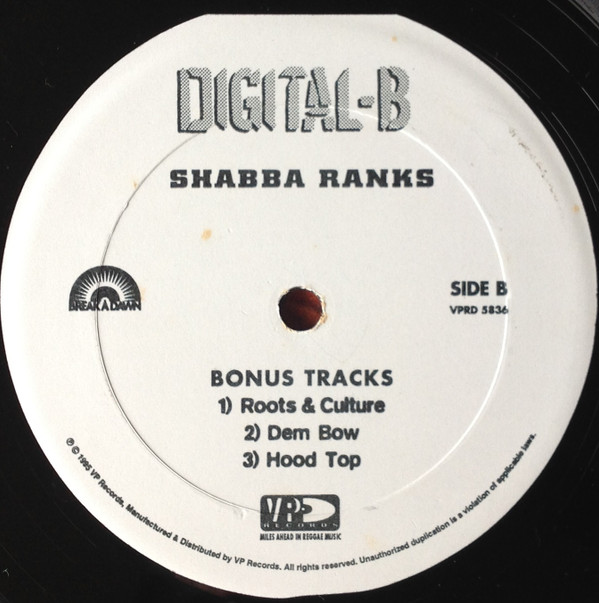 Shabba Ranks - Roots & Culture | Digital-B (VPRD 5836) - 2