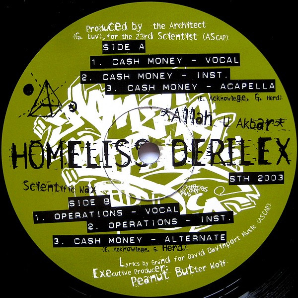 Homeliss Derilex - Cash Money | Stones Throw Records (STH 2003) - 3