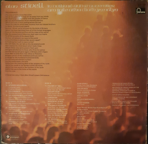 Alan Stivell - In Dublin - Am Baile Atha Cliath Yn Nulyn | Fontana (9299 547) - 2 Alan Stivell - In Dublin - Am Baile Atha Cliath Yn Nulyn | Fontana (9299 547) - 2
