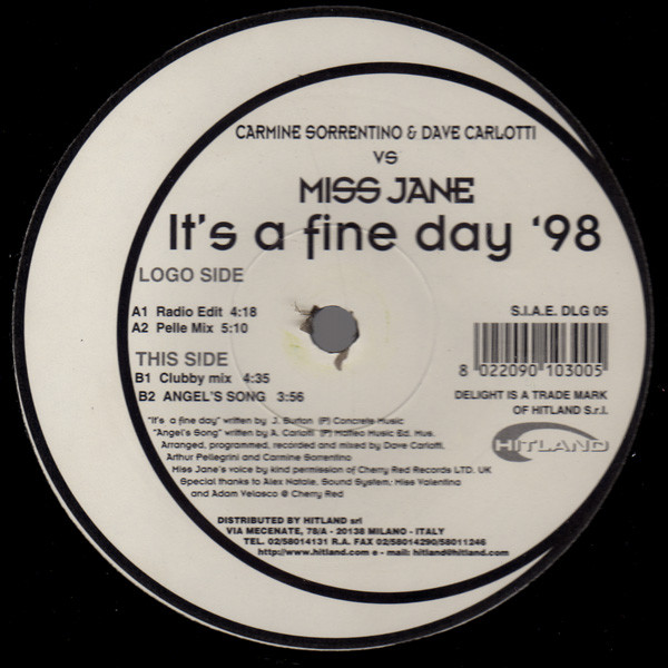 Carmine Sorrentino & Dave Carlotti vs Miss Jane - It's A Fine Day '98 | Delight Records (DLG 05)