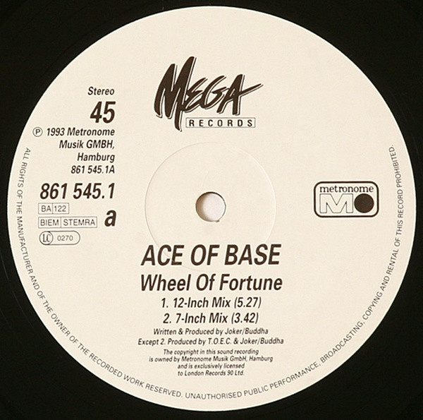 Ace Of Base - Wheel Of Fortune | Metronome (861 545-1) - 3 Ace Of Base - Wheel Of Fortune | Metronome (861 545-1) - 3