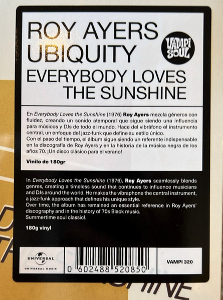 Roy Ayers Ubiquity - Everybody Loves The Sunshine | Vampi Soul (VAMPI 320) - 3 Roy Ayers Ubiquity - Everybody Loves The Sunshine | Vampi Soul (VAMPI 320) - 3