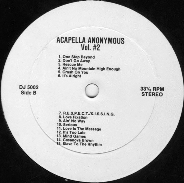 Various - Acapella Anonymous Vol. #2 | DJ Essentials Inc. (DJ 5002) - 2