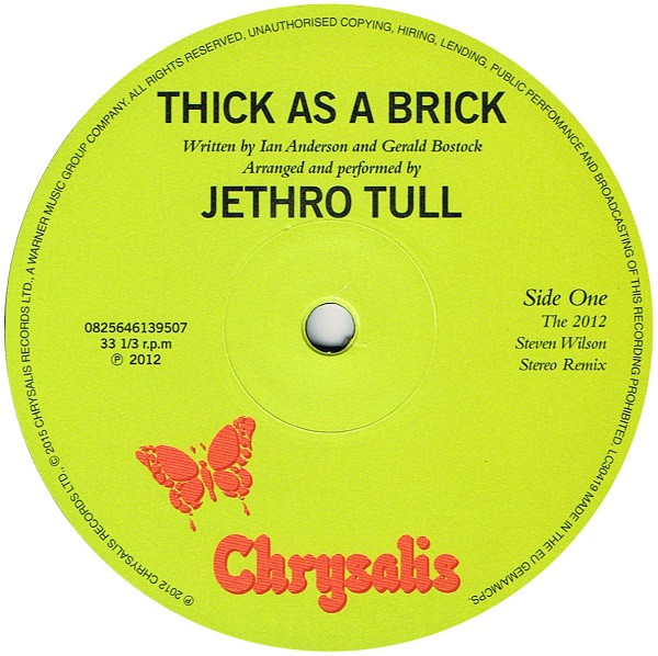 Jethro Tull - Thick As A Brick | Chrysalis (0825646139507) - 3