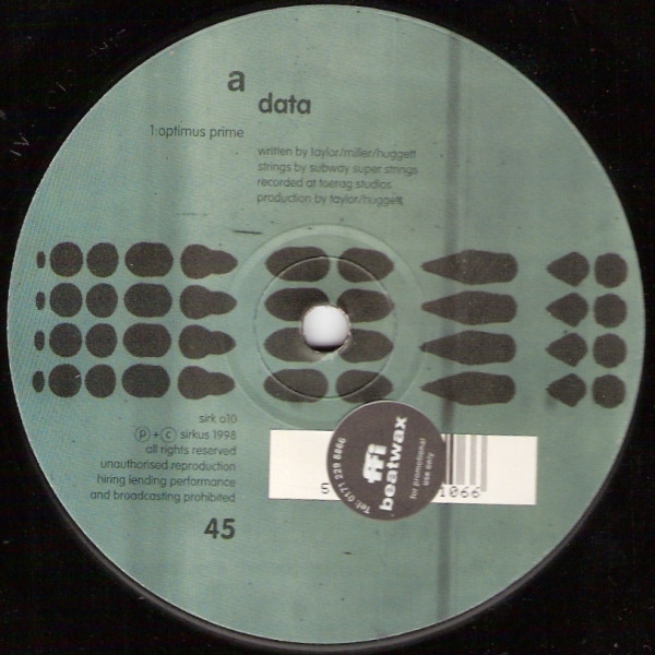 Data - Optimus Prime (+ Underdog Remix) | Sirkus (SIRK 010) - main