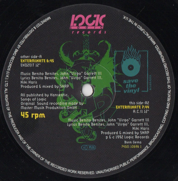 Snap! Featuring Niki Haris - Exterminate! | Logic Records (74321 10696 1) - 4 Snap! Featuring Niki Haris - Exterminate! | Logic Records (74321 10696 1) - 4