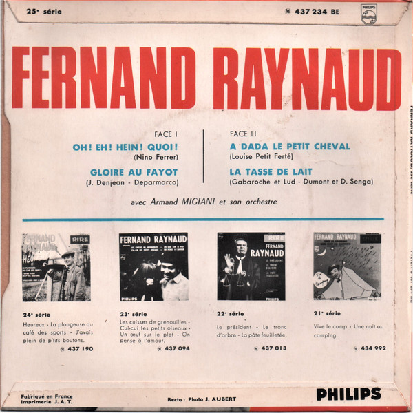Fernand Raynaud - Chante | Philips (437.234 BE) - 2