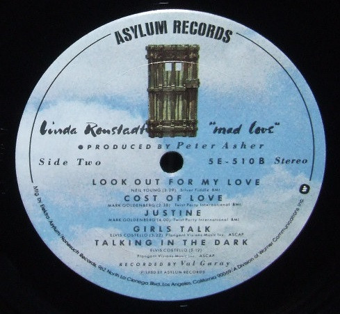 Linda Ronstadt - Mad Love | Asylum Records (5E-510) - 4