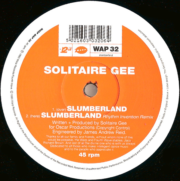 Solitaire Gee - Slumberland | Warp Records (WAP 32)
