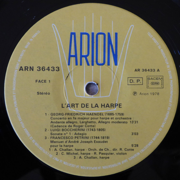 Annie Challan , Catherine Michel , Clélia Mertens - L'Art De La Harpe | Arion (ARN 36433) - 3
