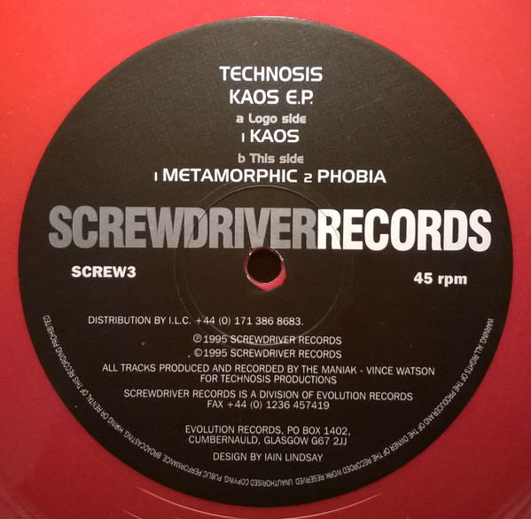 Technosis - Kaos E.P. | Screwdriver Records (SCREW3) - 2