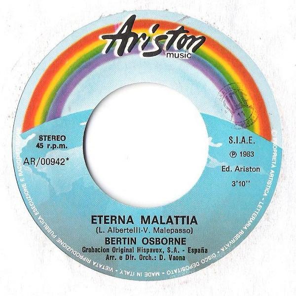 Bertín Osborne - Eterna Malattia | Ariston Music (AR/00942) - 3
