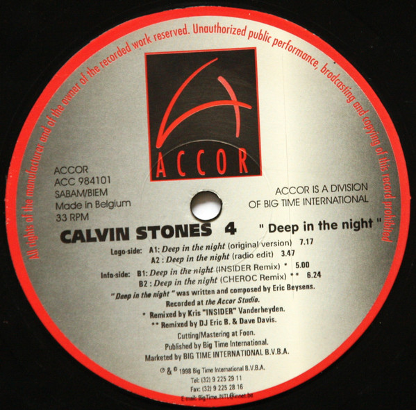 Calvin Stones - #4 - Deep In The Night | Accor (ACC 984101) - 3