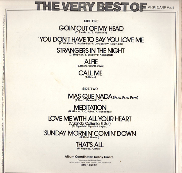 Vikki Carr - The Very Best Of Vikki Carr Vol. II | United Artists Records (UA-LA516-E) Vikki Carr - The Very Best Of Vikki Carr Vol. II | United Artists Records (UA-LA516-E)