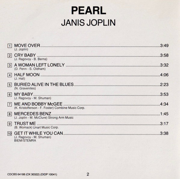 Janis Joplin - Pearl | CBS (CDCBS64188) - 4 Janis Joplin - Pearl | CBS (CDCBS64188) - 4