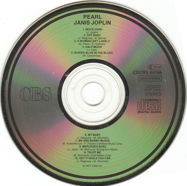 Janis Joplin - Pearl | CBS (CDCBS64188) - 3 Janis Joplin - Pearl | CBS (CDCBS64188) - 3