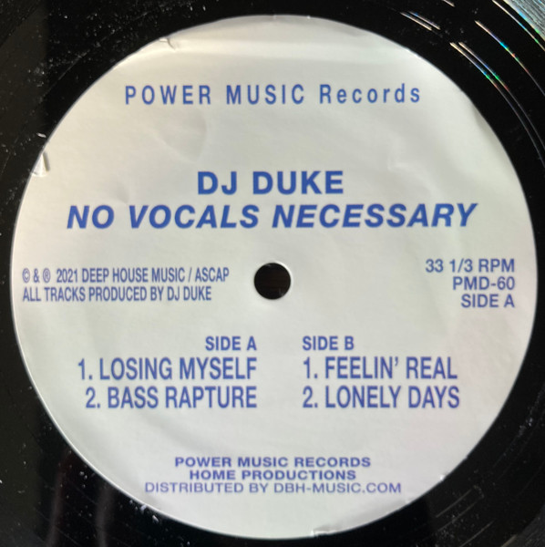 DJ Duke - No Vocals Necessary | Power Music Records (PMD-60) - main