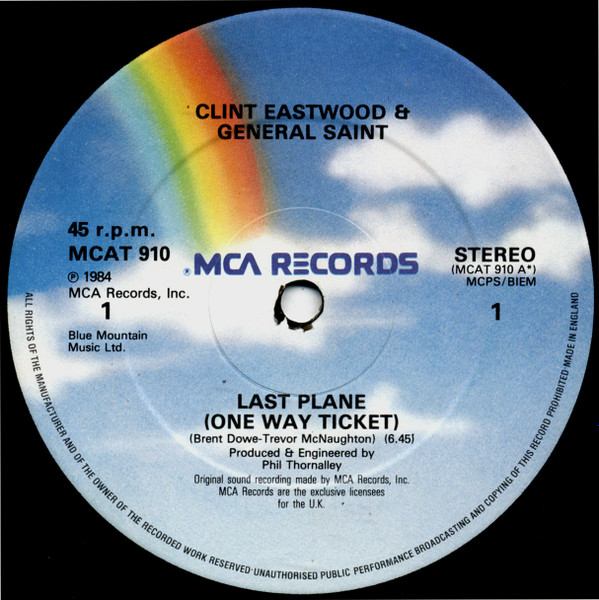 Clint Eastwood And General Saint - Last Plane (One Way Ticket) | MCA Records (MCAT 910) - 3