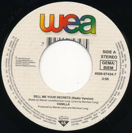 Vanilla - Sell Me Your Secrets | WEA (4509 97434-7)