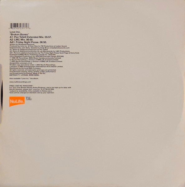 Love Inc - Broken Bones | NuLife (82876523171) - 2