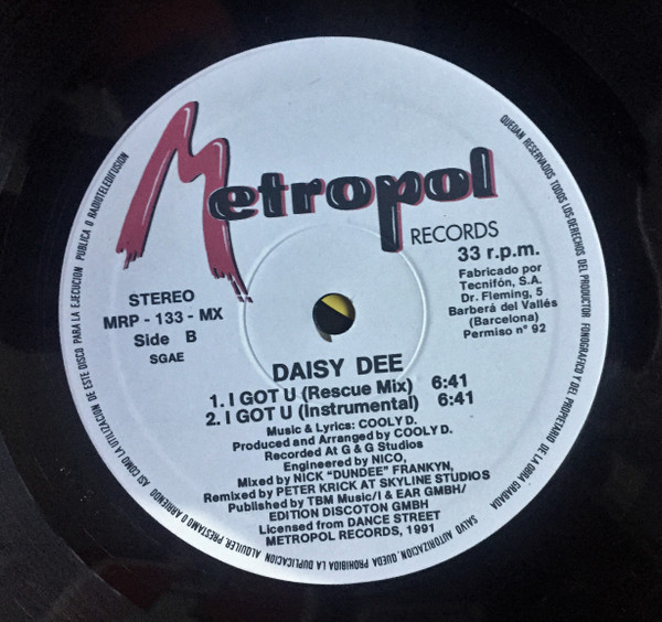 Daisy Dee - I Got U | Metropol Records (MRP - 133 - MX) - 4 Daisy Dee - I Got U | Metropol Records (MRP - 133 - MX) - 4