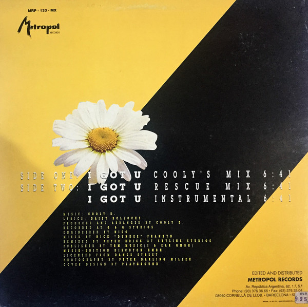 Daisy Dee - I Got U | Metropol Records (MRP - 133 - MX) - 2 Daisy Dee - I Got U | Metropol Records (MRP - 133 - MX) - 2