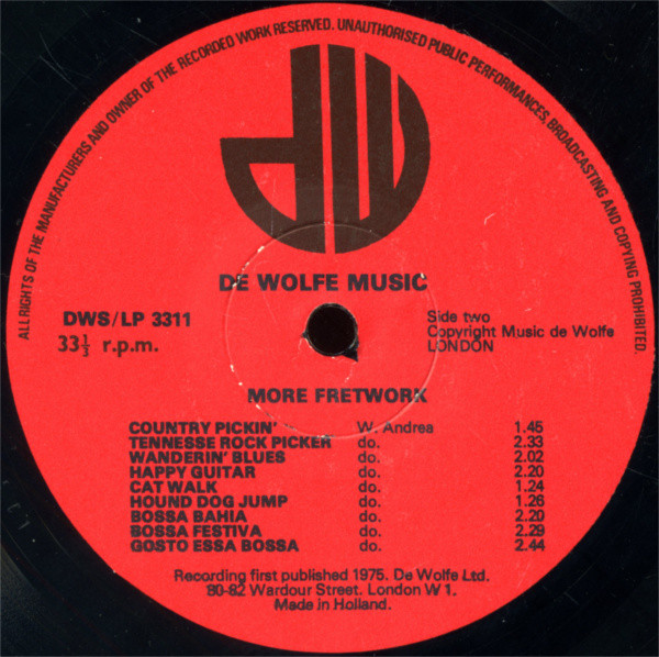 The Willi Andrea Group - More Fretwork | Music De Wolfe (DWS/LP 3311) - 4