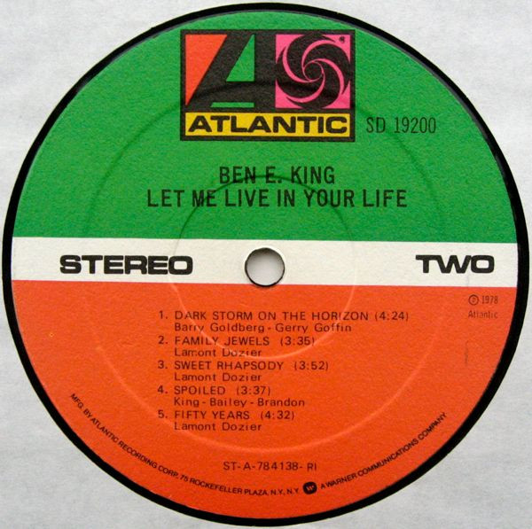 Ben E. King - Let Me Live In Your Life | Atlantic (SD 19200) - 4 Ben E. King - Let Me Live In Your Life | Atlantic (SD 19200) - 4