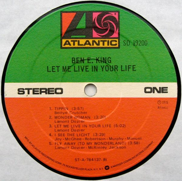 Ben E. King - Let Me Live In Your Life | Atlantic (SD 19200) - 3 Ben E. King - Let Me Live In Your Life | Atlantic (SD 19200) - 3