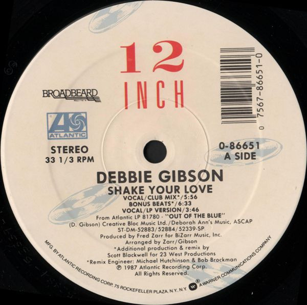 Debbie Gibson - Shake Your Love | Atlantic (0-86651) - 2