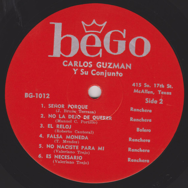 Carlos Guzman Y Su Conjunto - Carlos Guzman Y Su Conjunto | Bego (BG-1012) - 3
