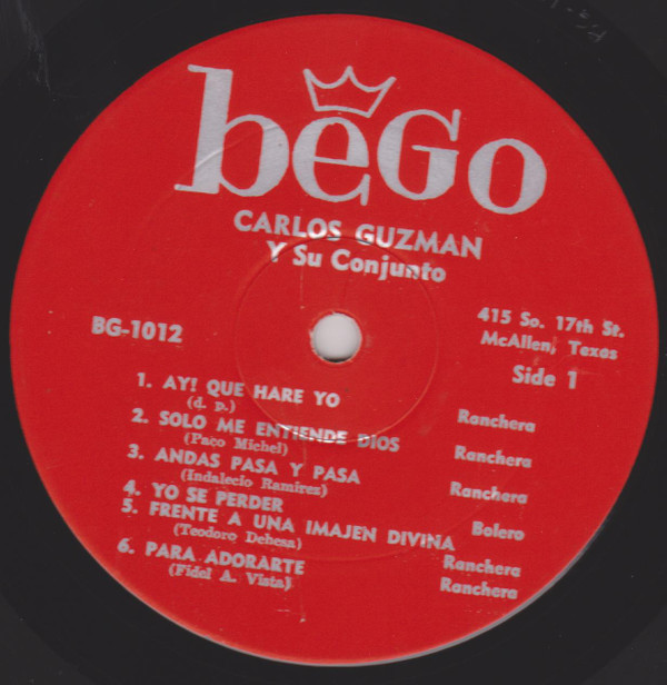 Carlos Guzman Y Su Conjunto - Carlos Guzman Y Su Conjunto | Bego (BG-1012) - 2