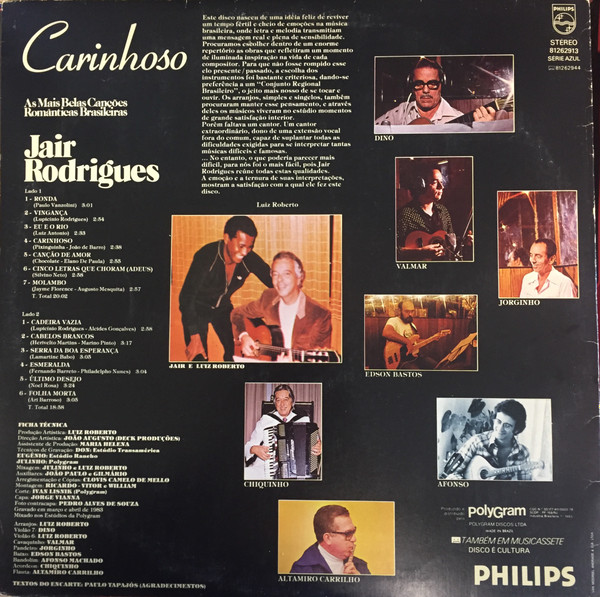 Jair Rodrigues - Carinhoso - As Mais Belas Canções Românticas Brasileiras | Philips (81262913)