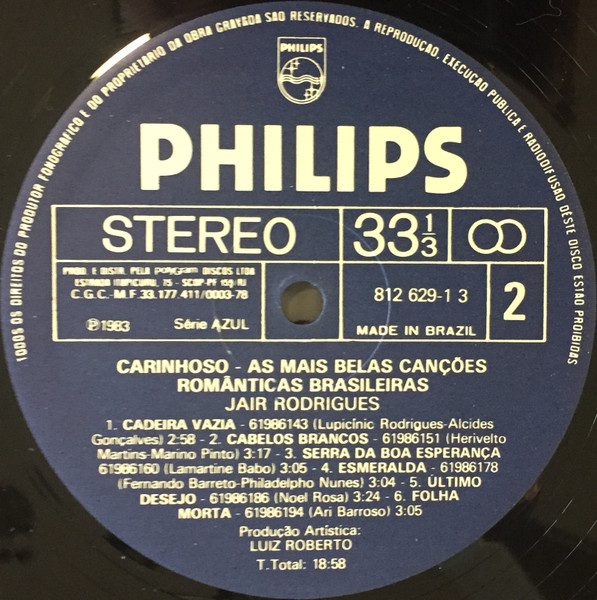 Jair Rodrigues - Carinhoso - As Mais Belas Canções Românticas Brasileiras | Philips (81262913) - 3