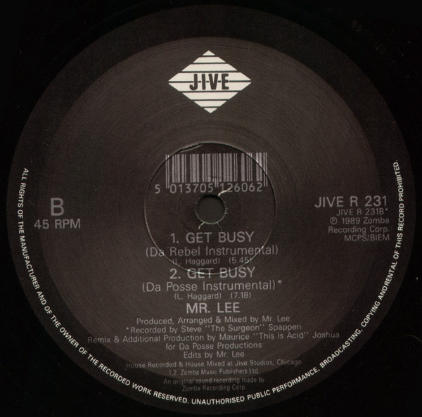 Mr. Lee - Get Busy (Bootleg Mixes) | Jive (JIVE R 231) - 4 Mr. Lee - Get Busy (Bootleg Mixes) | Jive (JIVE R 231) - 4