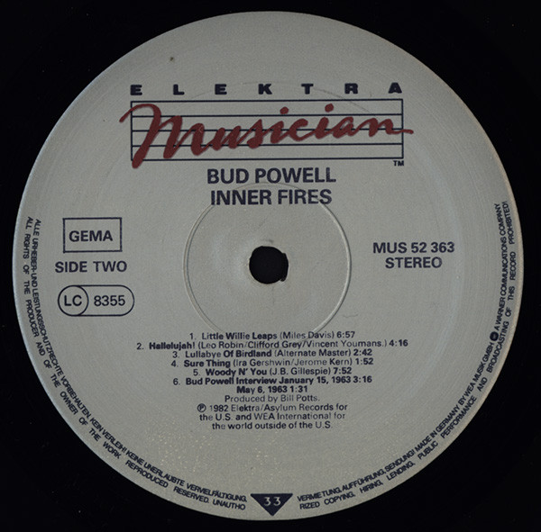 Bud Powell - Inner Fires -  The Genius Of Bud Powell | Elektra Musician (MUS K 52 363) - 4