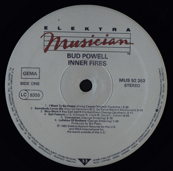 Bud Powell - Inner Fires -  The Genius Of Bud Powell | Elektra Musician (MUS K 52 363) - 3