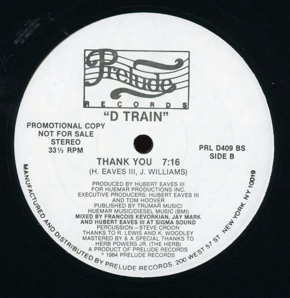 D-Train - Thank You | Prelude Records (PRL D409) - 2