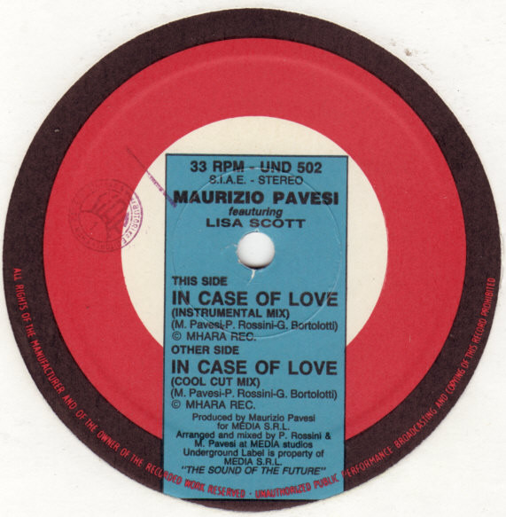 Maurizio Pavesi Featuring Lisa Scott - In Case Of Love | Underground (UND 502)