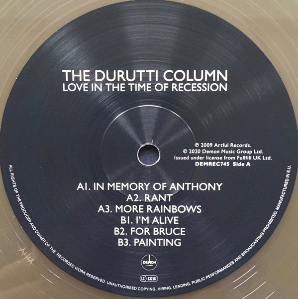 The Durutti Column - Love In The Time Of Recession | Demon Records (DEMREC745) - 3
