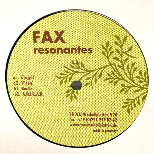 Fax - Resonantes | Traum Schallplatten (TRAUM V20) Fax - Resonantes | Traum Schallplatten (TRAUM V20)