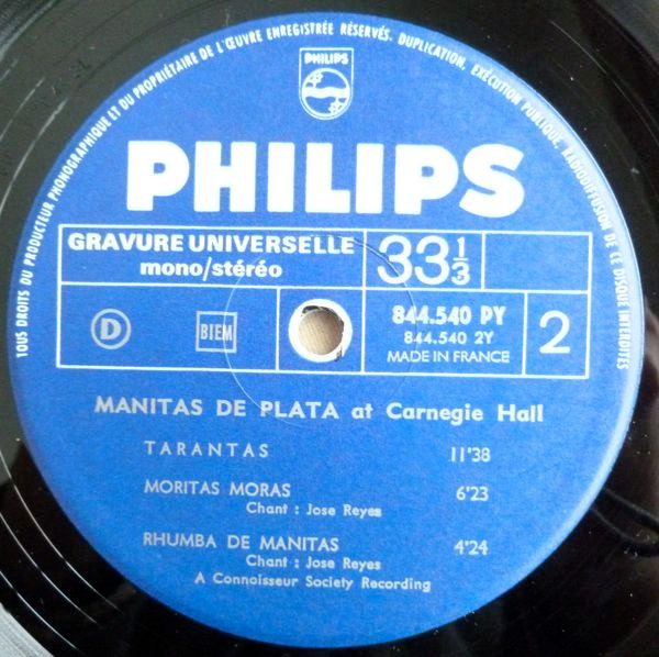 Manitas De Plata - Manitas De Plata A Carnegie Hall | Philips (844.540 PY) - 4