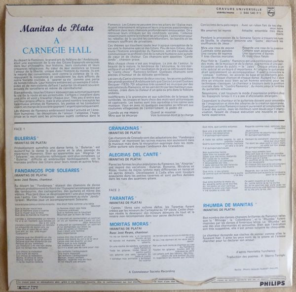 Manitas De Plata - Manitas De Plata A Carnegie Hall | Philips (844.540 PY) - 2