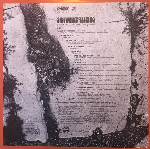 Hollins And Starr - Sidewalks Talking | Ovation Records (OV-1407) - 2