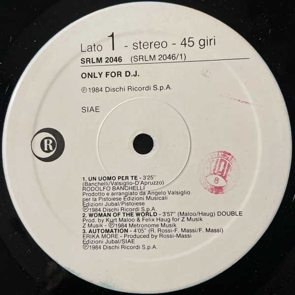 Various - Only For Dj | Ricordi (SRLM 2046)