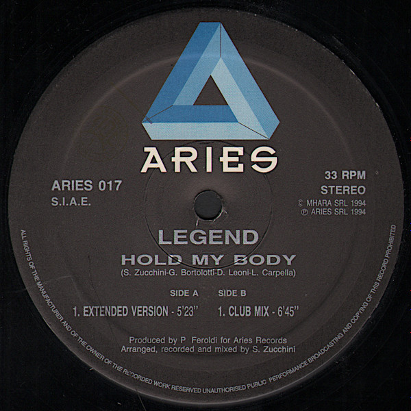 Legend - Hold My Body | Aries Records (ARIES 017)