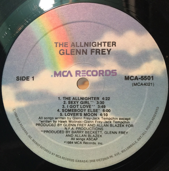 Glenn Frey - The Allnighter | MCA Records (MCA-5501) - 4