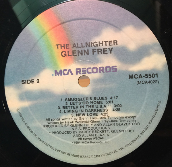 Glenn Frey - The Allnighter | MCA Records (MCA-5501) - 3