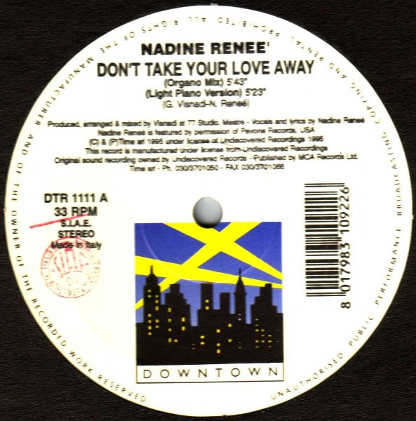 Nadine Renee' - Don't Take Your Love Away | Downtown (DTR 1111) Nadine Renee' - Don't Take Your Love Away | Downtown (DTR 1111)